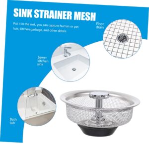 Veemoon 2pcs Filter Over Sink Strainer Stainless Sink Bathtub Drain Strainer Tub Strainer Mesh Sink Drain Strainer Tub Drain Plug Food Strainer Tub Stopper Stainless Steel Pool Floor Drain