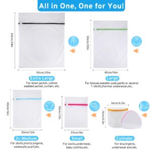 7 Pack Mesh Laundry Bags for Delicates with Premium Zipper, Lingerie Bags for Washing Delicates, Laundry Bags Mesh Wash Bags, Delicates Laundry Bag for Jeans,Blouse,Stocking,Underwear, Bra