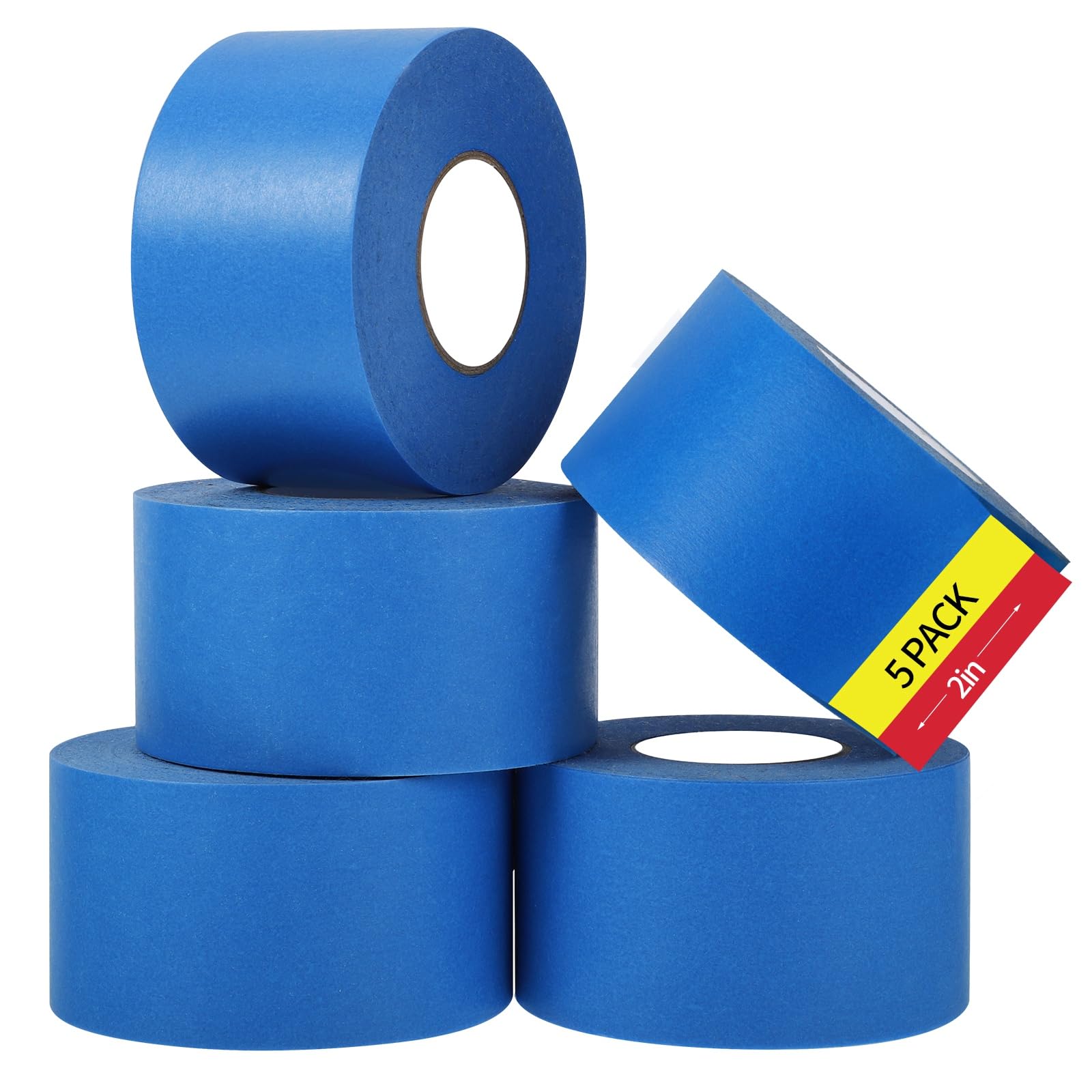 Fyguard 5 Roll Painters Tape 1.89In × 55Yard Blue Painters Tape Bulk Multi-Surface Blue Masking Tape for Wall Painting Edge Treatment DIY Crafts