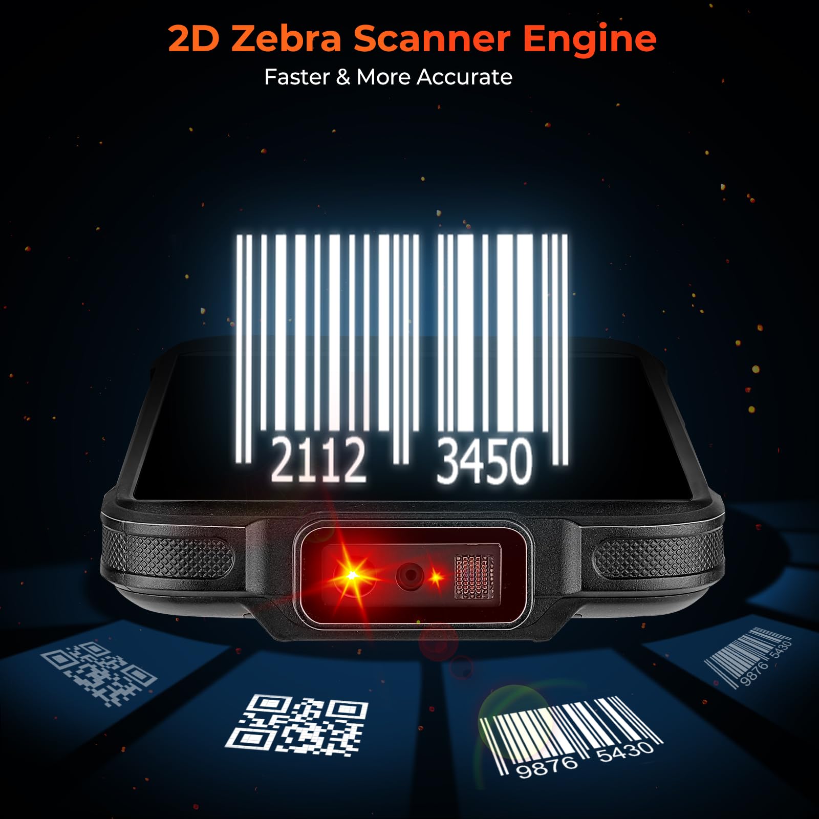 MUNBYN IPDA101P 2024 New Android 13 Barcode Scanner with Pistol Grip, Wi-Fi 6 Mobile Computer PDA 5.5" Full Screen, Equipped with Data Terminal SE4710 Zebra Scanner, GPS 1D/2D/QR Inventory Scanner