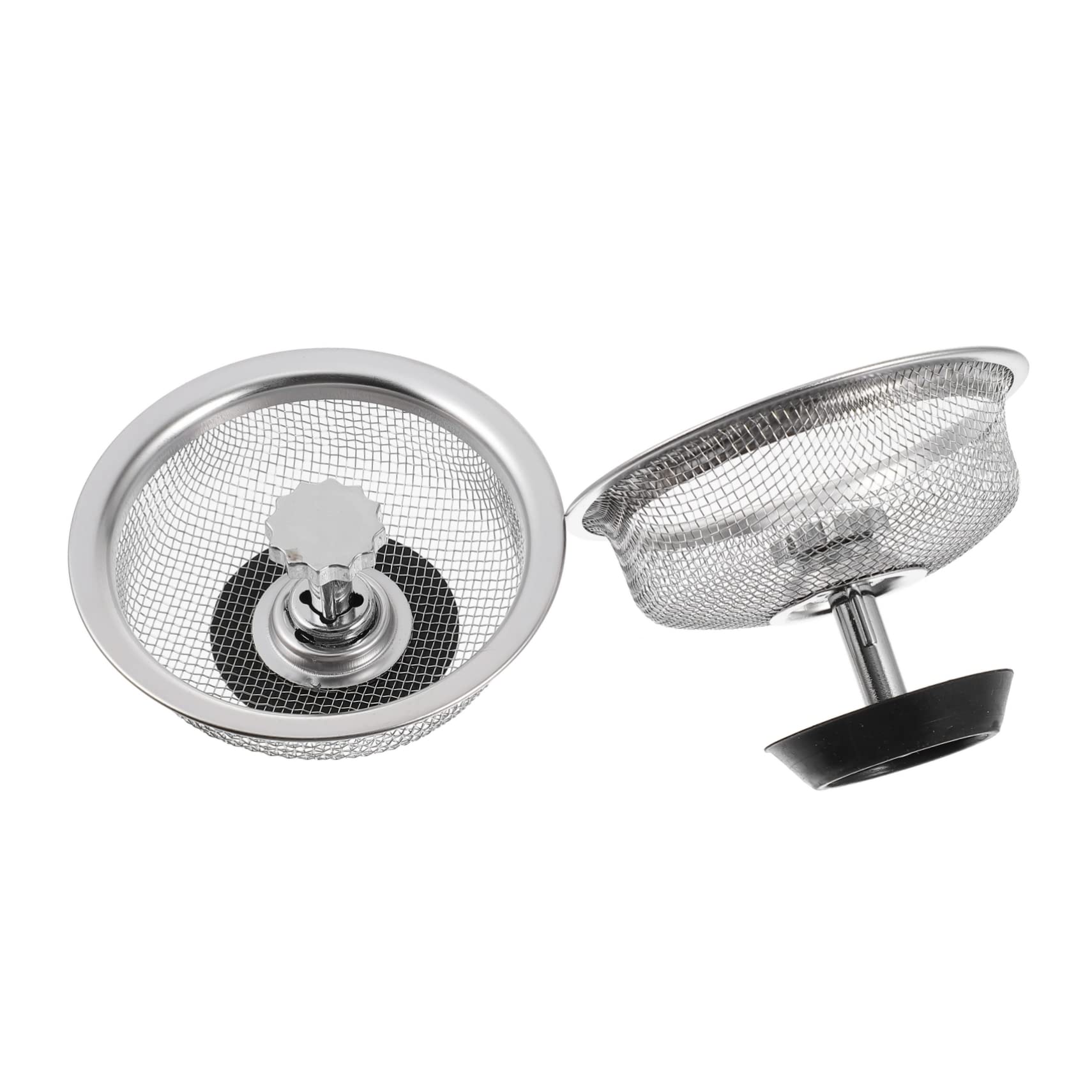 Veemoon 2pcs Filter Over Sink Strainer Stainless Sink Bathtub Drain Strainer Tub Strainer Mesh Sink Drain Strainer Tub Drain Plug Food Strainer Tub Stopper Stainless Steel Pool Floor Drain