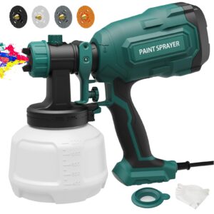 paint sprayer, 700w hvlp spray gun with 4 nozzles & 3 patterns, paint gun with adjustable spray width, paint sprayers for home furniture, cabinets, diy works, garden chairs etc.