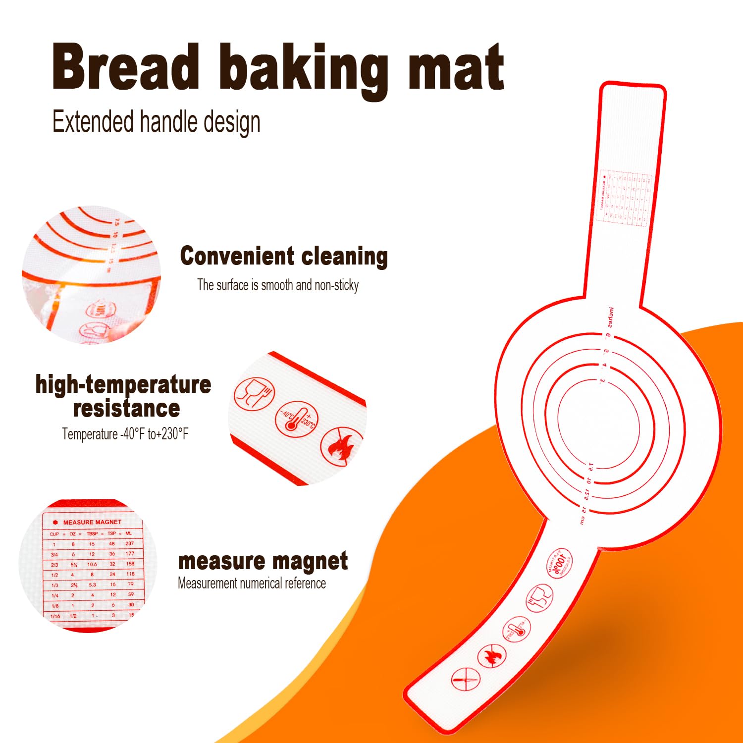 2Reusable Silicone Bread Sling for Dutch Oven, Easy Clean & Non-Stick Silicone Bread Baking Mat with Long Handles, Easy to Transfer Sourdough Bread (Red)