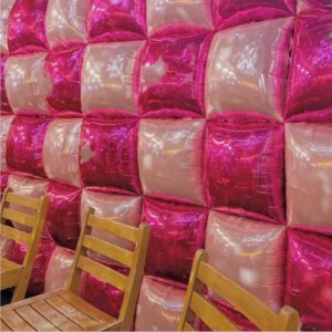 Orgnafey Hot Magenta Pink Square Foil Balloons Wall Backdrop Double Sided Metallic Balloon Tunnel Arch Garland Kit For Anniversary Bachelorette Birthday Engagement Bridal Baby Shower Party Decorations