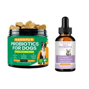 santkol probiotics for dogs with prebiotic & digestive enzymes,support gut health, digestion, immunity, relief seasonal allergies, diarrhea, constipation