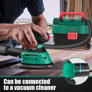 HYCHIKA Detail Sander,140W Electric Sander, up to 13000OPM, 1.2A Palm Sander Tool with 12pcs Sandpapers, with Efficient Dust Collection System, Compact Hand Sander for Woodworking.