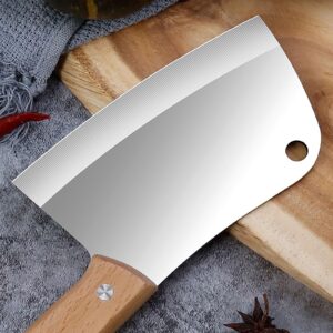 YIKANGHENG Small Professional Cleaver Chef Knife, High Strength Stainless Steel 5.8 Inch Sharp Kitchen Blade with Wooden Handle (black)