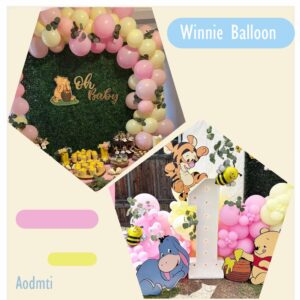 Pink and Yellow Balloon Arch, Pastel Light Pink Balloons Baby Pink Macaron Yellow Balloon Sand white Balloon Arch Kit for Birthday Baby Shower Bee Bear Theme Party Decoration