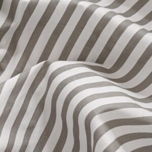 JELLYMONI 100% Natural Cotton 3pcs Striped Duvet Cover Sets,White Duvet Cover with Grey Stripes Pattern Printed AB Side Comforter Cover,with Zipper Closure & Corner Ties(King Size)