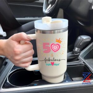 ZUNEZX 50th Birthday Gifts For Her, Women - 1974 Birthday Gift For Women - Cool Birthday Gift For 50 Year Old Woman - 50 And Fabulous Gift For Women - Gift For Women Turning 50-50th Tumbler 40oz