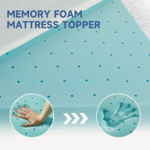 Eiayeebil 3 Inch Memory Foam Mattress Topper Twin XL, Memory Foam Pad with Removable & Washable Cover, Bed Topper for Back Pain, Non-Slip Ventilated Design, Twin XL Size