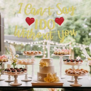 I Can't Say I Do Without You Baner, He Asked She Said Yes Banner, Wedding Bridal Shower Party Decorations, Engagement Party Decorations Gold Glitter