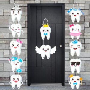 Tooth Party Banners Tooth Party Door Sign Welcome Teeth Birthday Party Supplies Dental Party Decorations Tooth Party Cutouts for Dentist Baby Shower Supplies