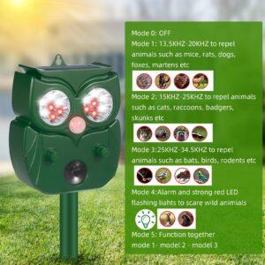 2Pcs Ultrasonic Animal Repellent Outdoor Solar Animal Repeller with Motion Sensor Cat Repellent Outdoor Waterproof to Scare Raccoon Fox Rabbit Deer Squirrel Skunk Repellent for Yard Garden (NO.3)