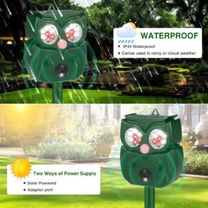 2Pcs Ultrasonic Animal Repellent Outdoor Solar Animal Repeller with Motion Sensor Cat Repellent Outdoor Waterproof to Scare Raccoon Fox Rabbit Deer Squirrel Skunk Repellent for Yard Garden (NO.3)