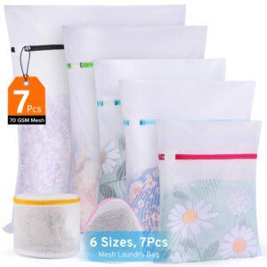 7 pack mesh laundry bags for delicates with premium zipper, lingerie bags for washing delicates, laundry bags mesh wash bags, delicates laundry bag for jeans,blouse,stocking,underwear, bra