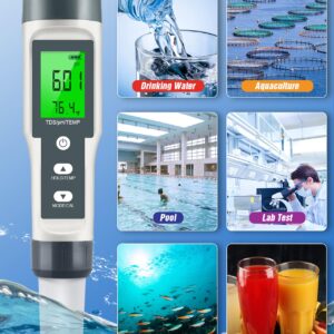 TDS/pH/Temperature 3-in-1 pH Meter for Water, 0-14 pH Measurement Range Digital pH Meter, 0.01 High Precision Water Quality Digital pH Tester with ATC, pH TDS Water Test Meter for Drinking Water