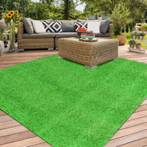 xlx turf green grass area rug 4ft x 6ft, outdoor fake turf floor mat for balcony, patio, yard, large pets dogs grass pad