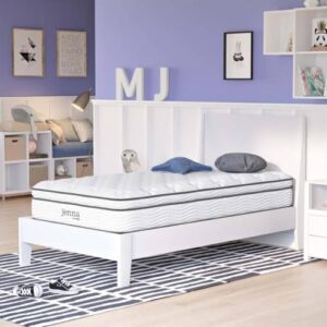 oakestry jenna 10-inch twin size memory foam mattress separately encased with wrapped pocket coils for cool sleep and pressure relief, white