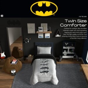 Franco Collectibles Batman Classic Bedding Super Soft Cozy Microfiber Reversible Comforter, Twin, (Officially Licensed Product)