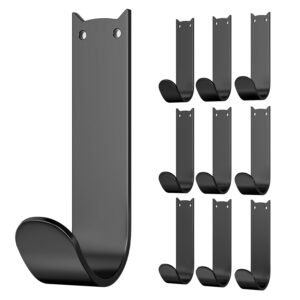 jockcaras 10-pack adhesive door hooks for hanging: 6lb cute wall hooks for coat, key, hat, towel, sticky heavy duty stainless, cat shape, black