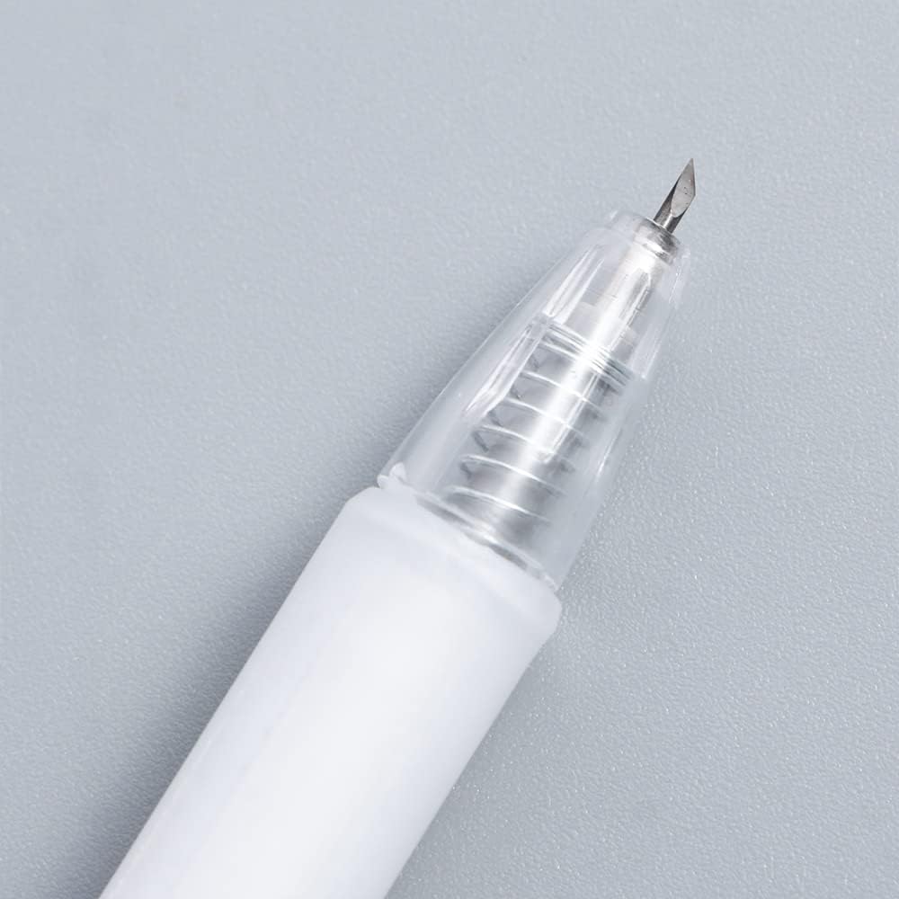 White Knife Pen Craft Cutting Tools,Paper Pen Cutter Knife, Retractable Hobby Knife Blade Art Utility Precision Paper Cutting,for Art Paper Scrapbook Cutting Mats Quilting