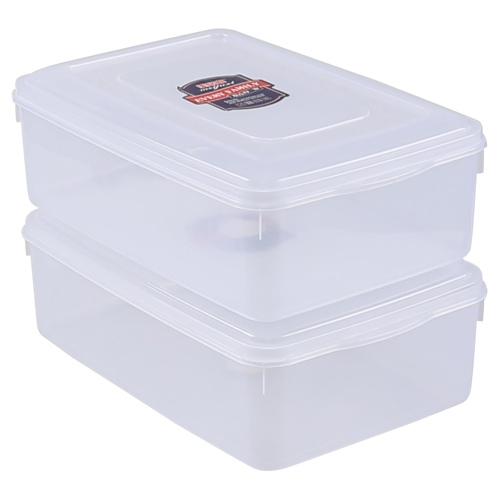 Jnktka 11 Quart Clear Plastic Storage Bins, Storage Container Box with Lid, 2-Pack