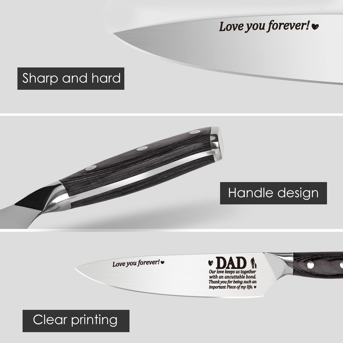 Cool Christmas Gifts for Dad from Son Daughter, Birthday Gifts for Bunous Steped Dad New Dad Daddy Christmas Father's Day Ideas Gift for Dad Christmas Day Best Dad Ever Gifts Kitchen Chef Knife Gift