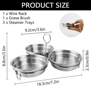 Egg Boiling Stainless Steel Egg Poacher Pan Insert with Oil Brush Nonstick Egg Poacher Multi-function Egg Steamer for Poached Egg Tool