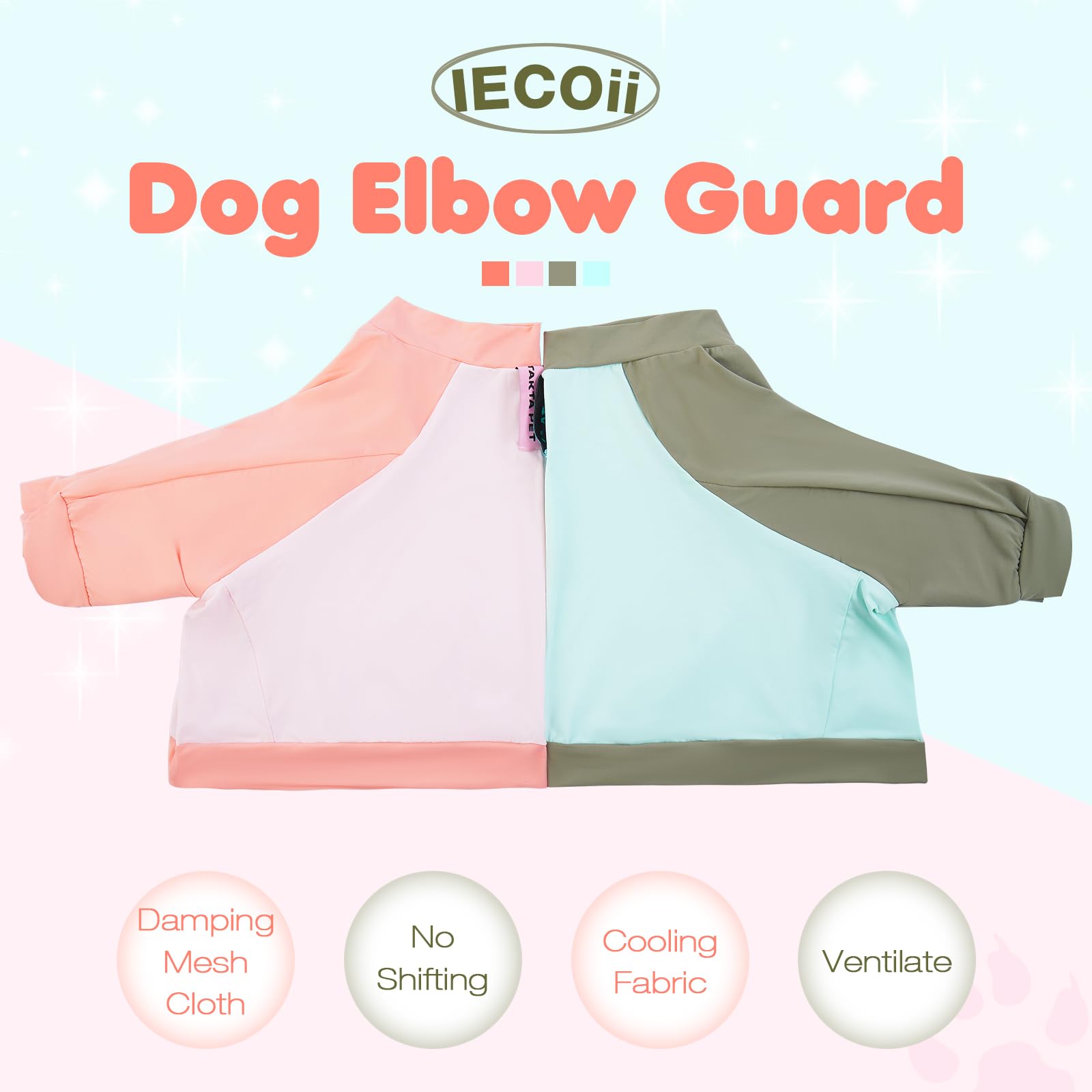 IECOii Dog Shirt,Dog Summer Shirt for Large Dogs,Breathable Dog Summer T Shirt for Dogs Shirts Boy Girl,Cool Dog Shirt with Sleeve to Stop Licking,Dog Elbow Brace Protector Shirt for Surgery Recovery