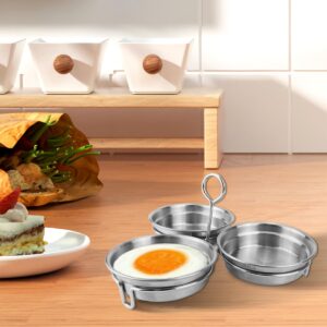 Egg Boiling Stainless Steel Egg Poacher Pan Insert with Oil Brush Nonstick Egg Poacher Multi-function Egg Steamer for Poached Egg Tool