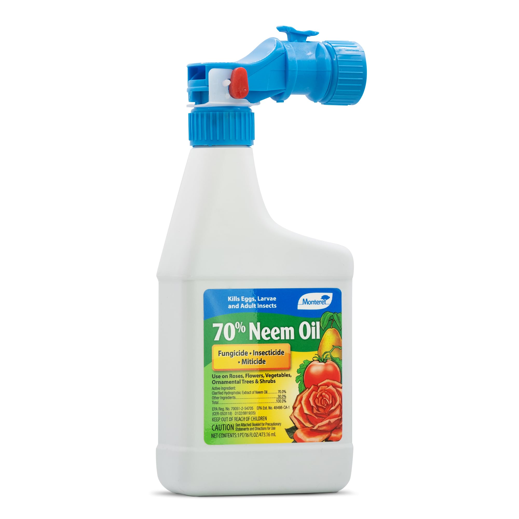 Monterey - 70% Neem Oil - Ready-to-Spray Insecticide, Miticide, & Fungicide - 15 Ounces