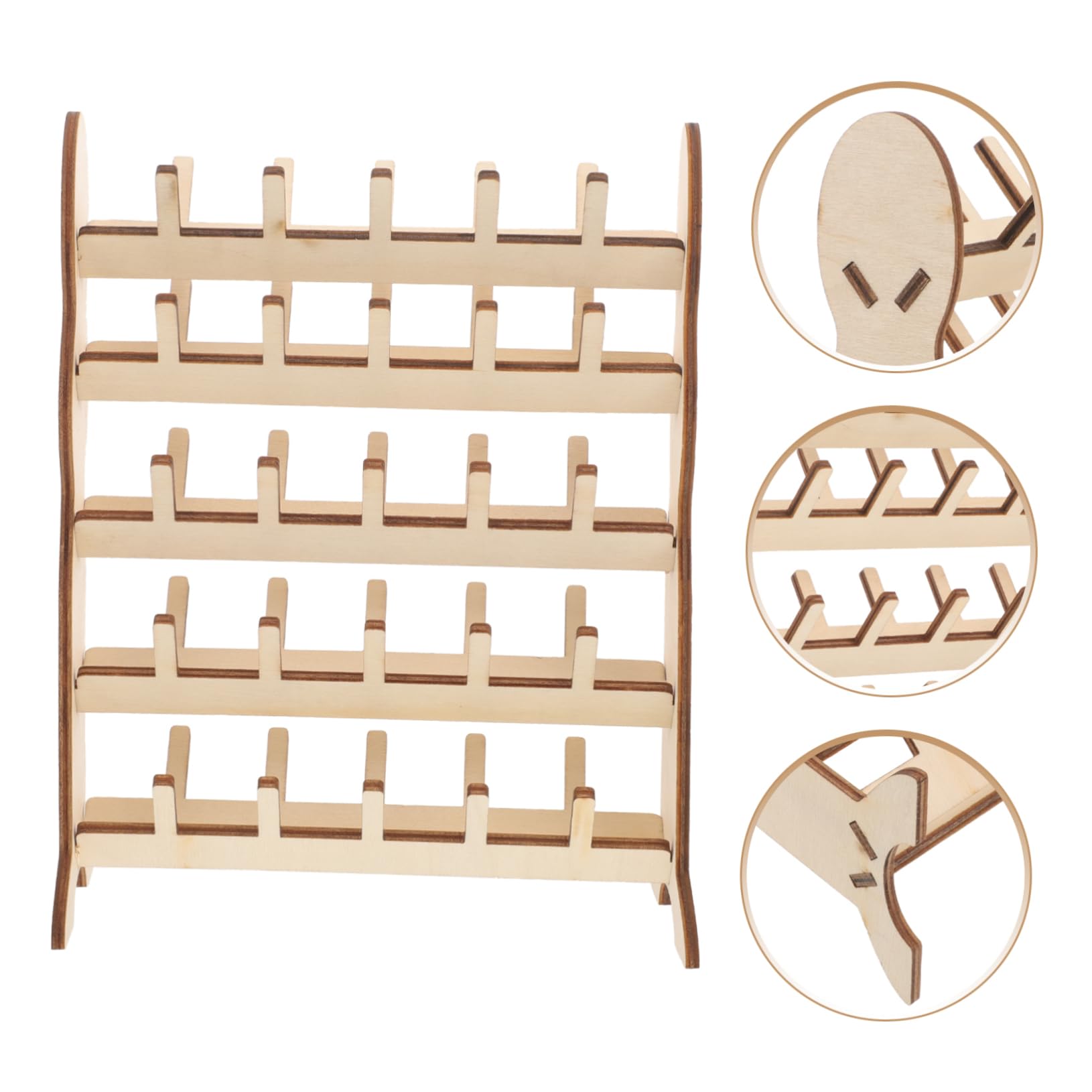 IWOWHERO Spool Stand Show Rack Dreadlock Accessories Embroidery Thread Organizer Embroidery Thread Holder Spool Storage Stand Storage Stand for Spool Thread Storage Household Wooden Thread