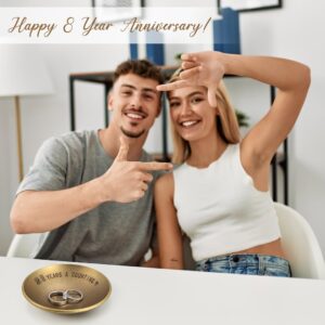 Urllinz 8 Year Anniversary Bronze Gifts - 8th Anniversary Jewelry Tray, Bronze Ring Holder Dish&Gift Box, 8 Year Anniversary Wedding Gifts for Him Men Wife Couple, 4"