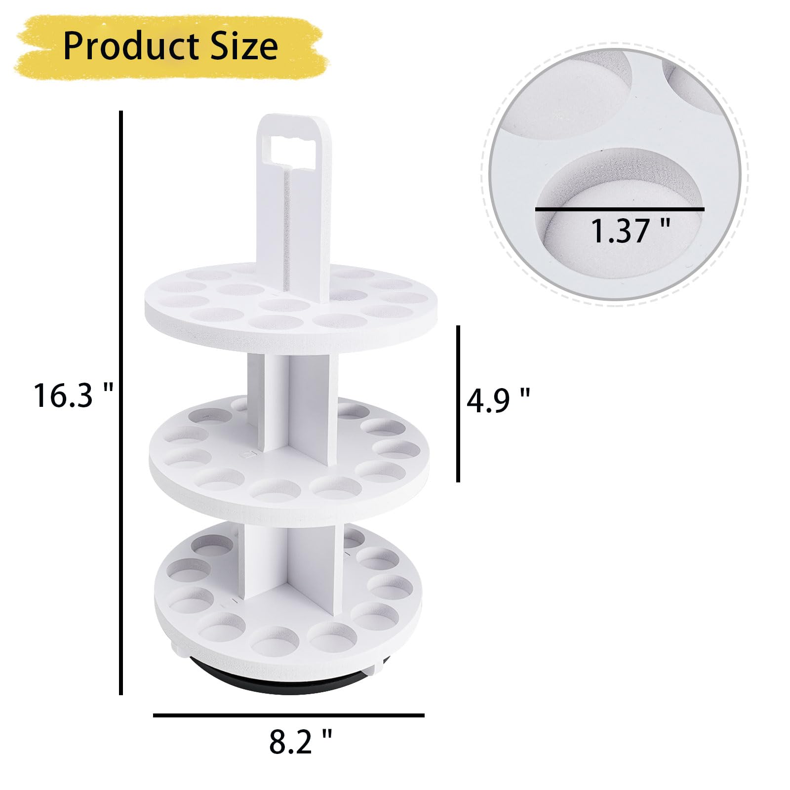 SANFURNEY Craft Paint Storage Rack, 40 Holes Spinning Paint Storage Tower, Vertical Paint Organizer Holder Stand for Apple Barrel, Folkart -2oz Craft Paints