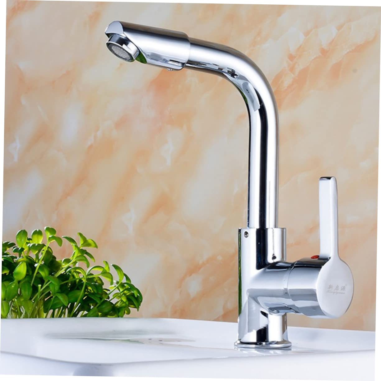 DOITOOL Water Faucet Vanity Faucet Kitchen Faucet Water Tap Bath Basin Mixer Tap Rotate Faucet Utility Sink Faucet Pull Down Kitchen Faucet to Rotate Bathroom Cabinet Household