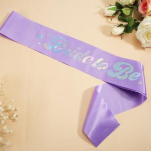 Bride to Be Sash, Purple Bridesmaid Sashes Bride Sash Bachelorette Party Decorations for Bridal Shower Party Favors Wedding Engagement Accessories