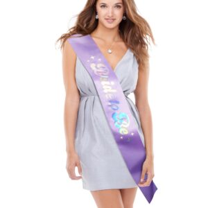 bride to be sash, purple bridesmaid sashes bride sash bachelorette party decorations for bridal shower party favors wedding engagement accessories