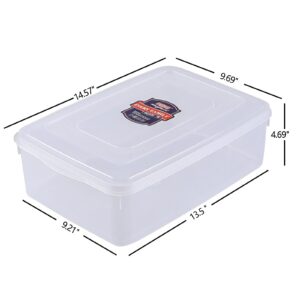 Jnktka 11 Quart Clear Plastic Storage Bins, Storage Container Box with Lid, 2-Pack