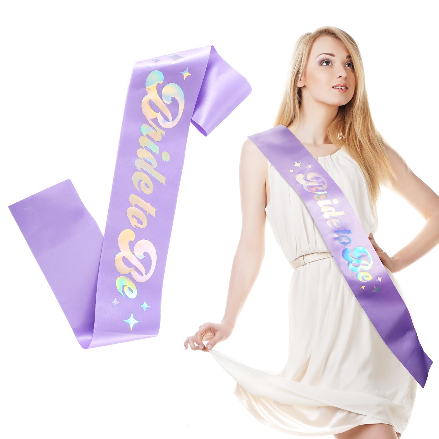 Bride to Be Sash, Purple Bridesmaid Sashes Bride Sash Bachelorette Party Decorations for Bridal Shower Party Favors Wedding Engagement Accessories