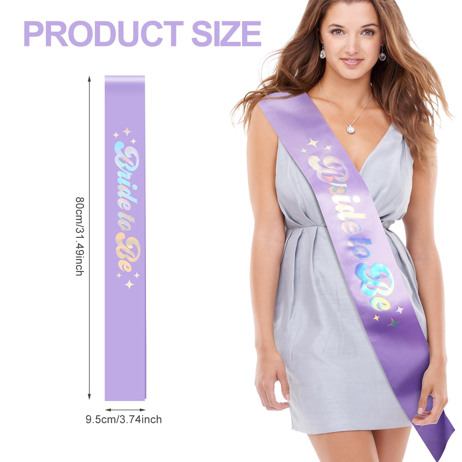 Bride to Be Sash, Purple Bridesmaid Sashes Bride Sash Bachelorette Party Decorations for Bridal Shower Party Favors Wedding Engagement Accessories