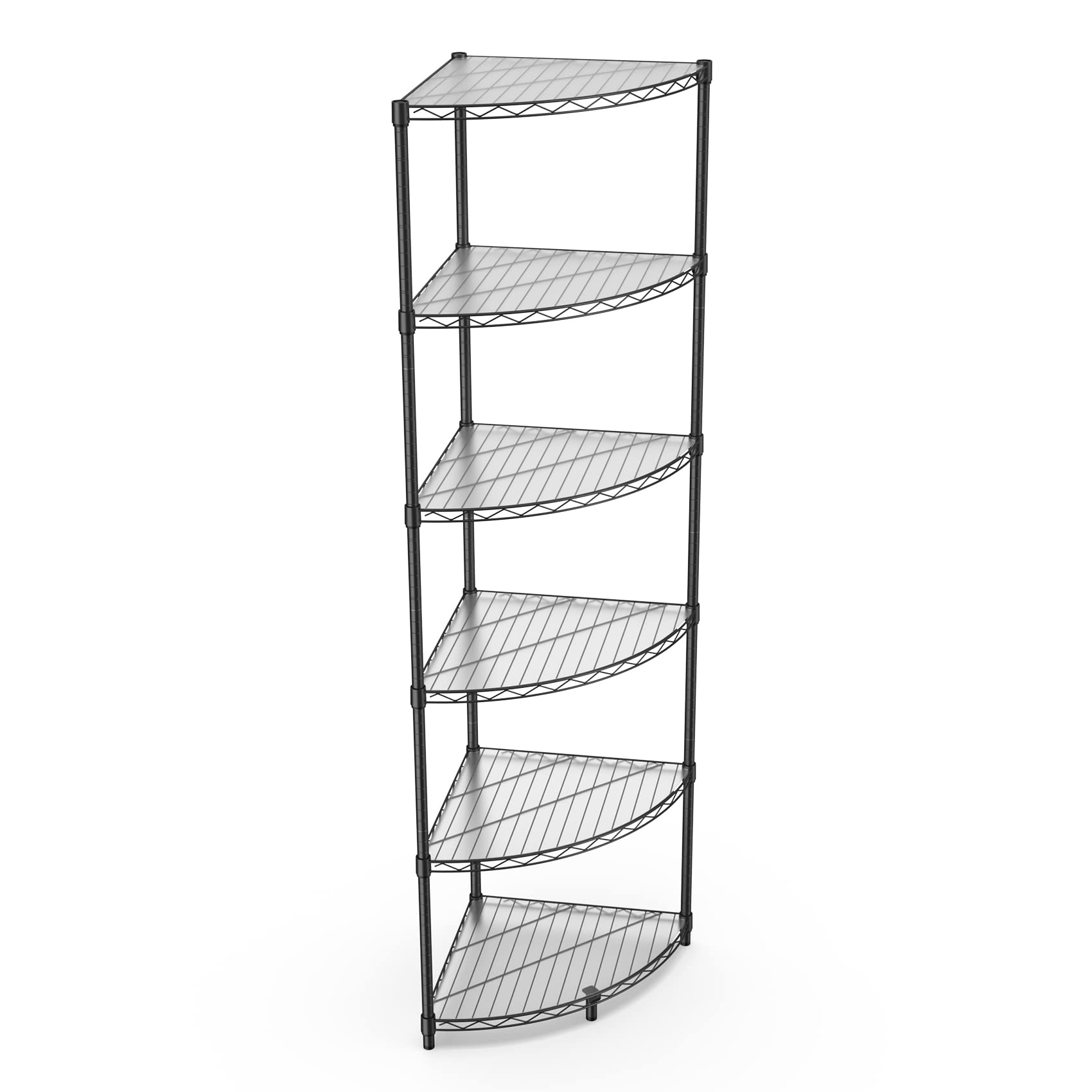 Ufurpie 6 Tier Narrow Corner Wire Shelving Unit NSF Metal Shelf, 420lbs Capacity, Adjustable Storage Rack with Leveling Feet & Shelf Liners for Kitchen Garage Room,72" H X 18" L X 18" D