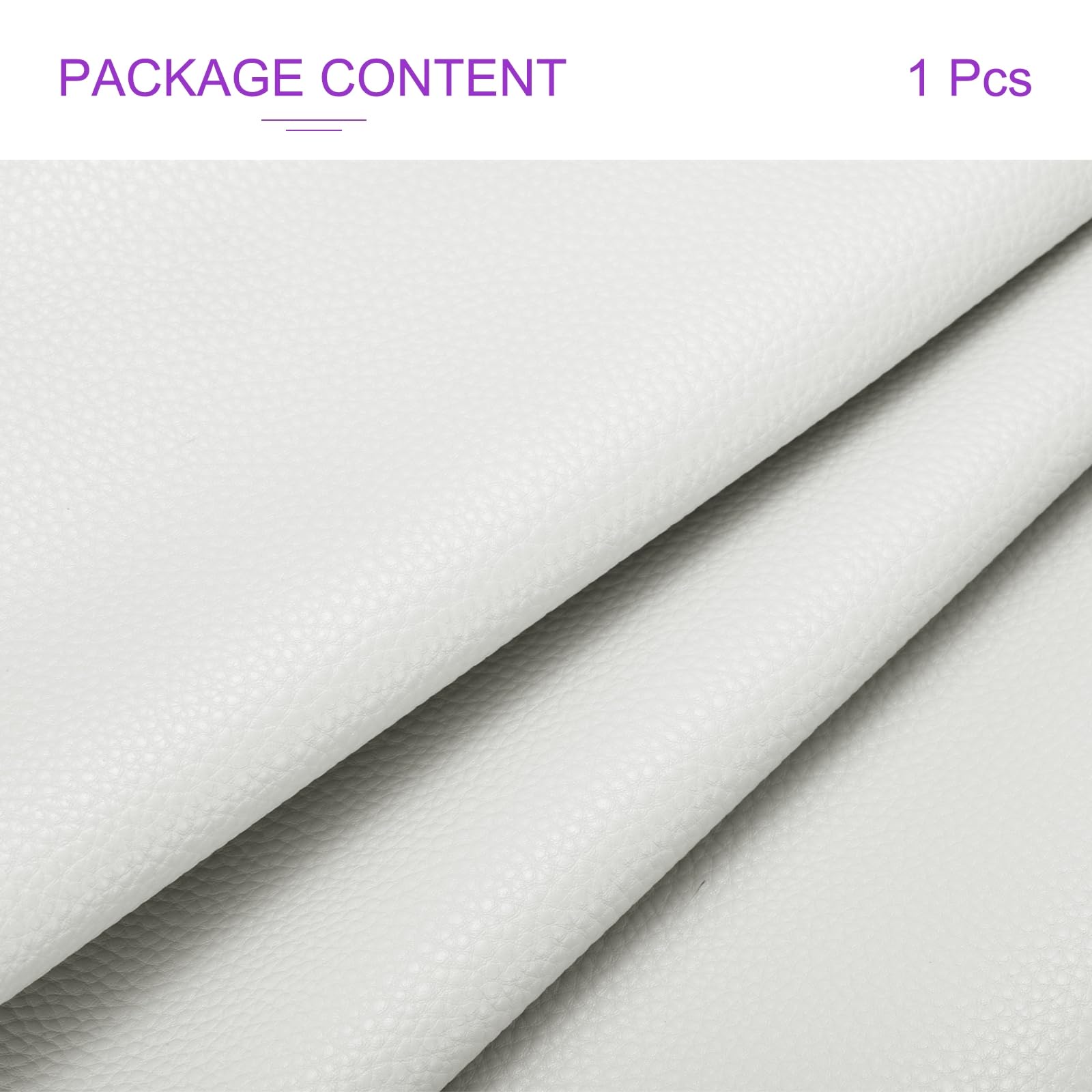 DMiotech 1 Pack 14 Inch x 53 Inch Faux Leather Sheet Furniture Cover Soft Grain White-1 PU Leather Roll for Handmade DIY Craft Projects