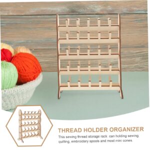 IWOWHERO Spool Stand Show Rack Dreadlock Accessories Embroidery Thread Organizer Embroidery Thread Holder Spool Storage Stand Storage Stand for Spool Thread Storage Household Wooden Thread