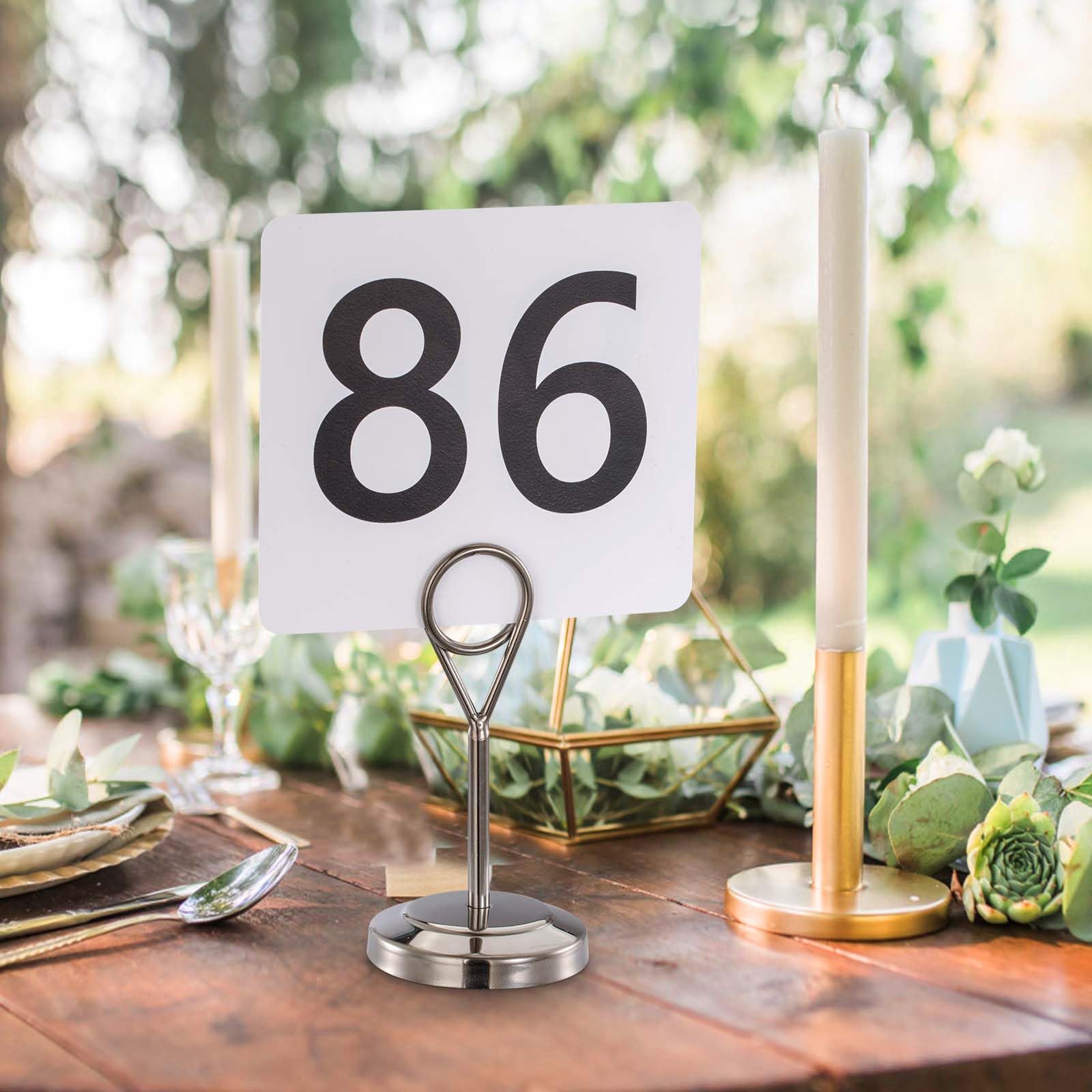 50Pcs Table Numbers 1-50, 3.7x4 Inch Plastic Table Numbers, Double Sided Table Number Cards - for Wedding Reception Restaurant Table Numbers Place Cards