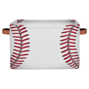 baseball storage bin basket,sport softball large toys storage cube box with handles, collapsible laundry basket rectangular waterproof storage organizer bin for nursery bedroom shelves gift basket