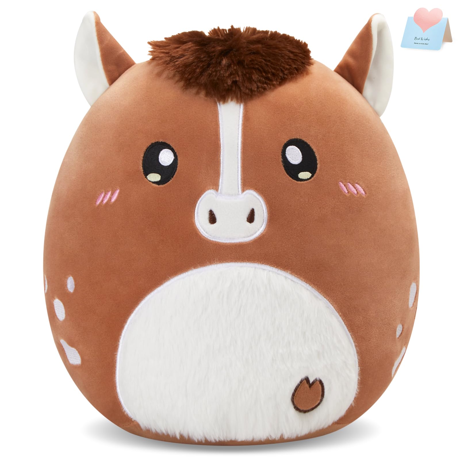 Glow Guards 12-Inch Quarter Horse Plush Pillow Cute Horse Stuffed Animal Soft Horse Plush Toy Stuffed Animals Horse Birthday Gift for Boys Girls Kids,Quarter Horse