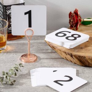 50Pcs Table Numbers 1-50, 3.7x4 Inch Plastic Table Numbers, Double Sided Table Number Cards - for Wedding Reception Restaurant Table Numbers Place Cards