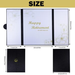 Large Retirement Card, Happy Retirement Guest Book Alternative, Black Gold Retirement Party Decorations, Jumbo Retirement Greeting Card Retirement Gifts for Men Women, Retirement Signature Board