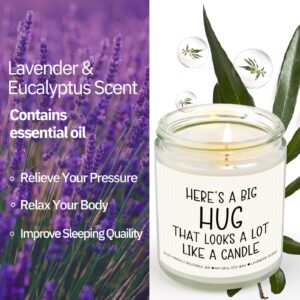 Sympathy Gifts for Loss of Loved One, Sympathy Candle, Thinking of You, Get Well Soon, Cheer Up Gifts, Memorial Bereavement Gifts Ideas, Big Hug Lavender Scented Candle 7 oz